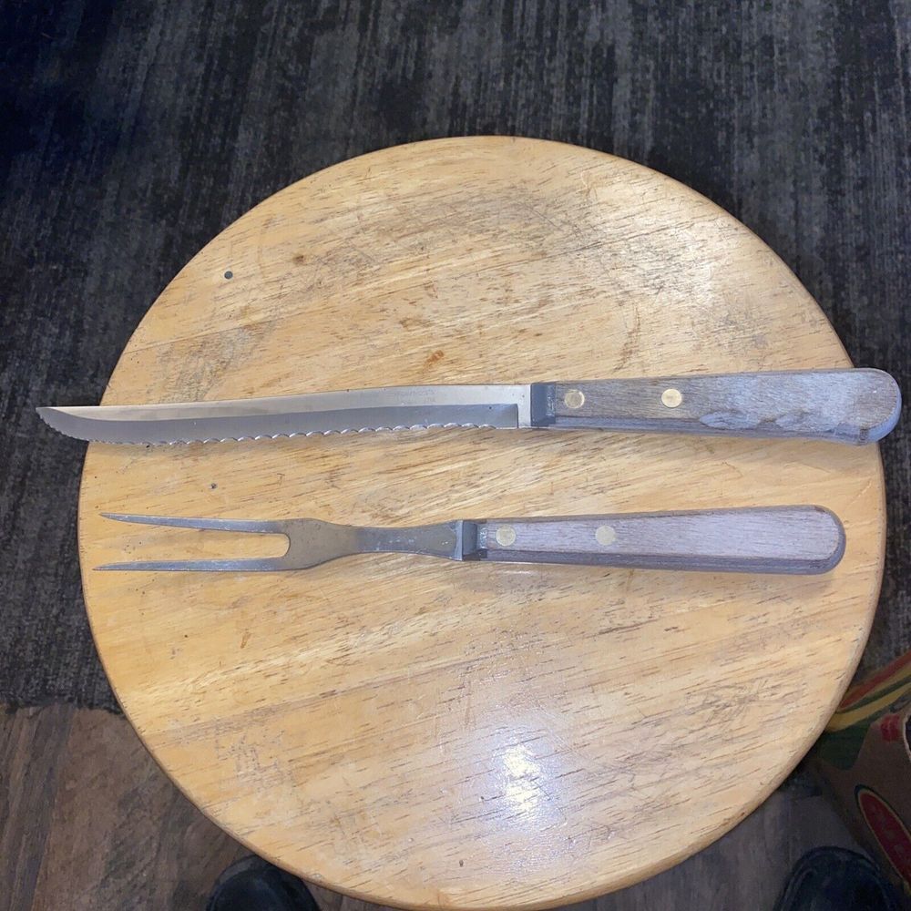 Heritage Stainless By Ka-Bar‎ 2 PCs Carving Set 1714